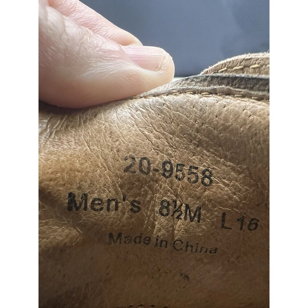 Johnston & Murphy Men’s Tan Suede Lace-Up Derby Sheepskin 8M 20-9558